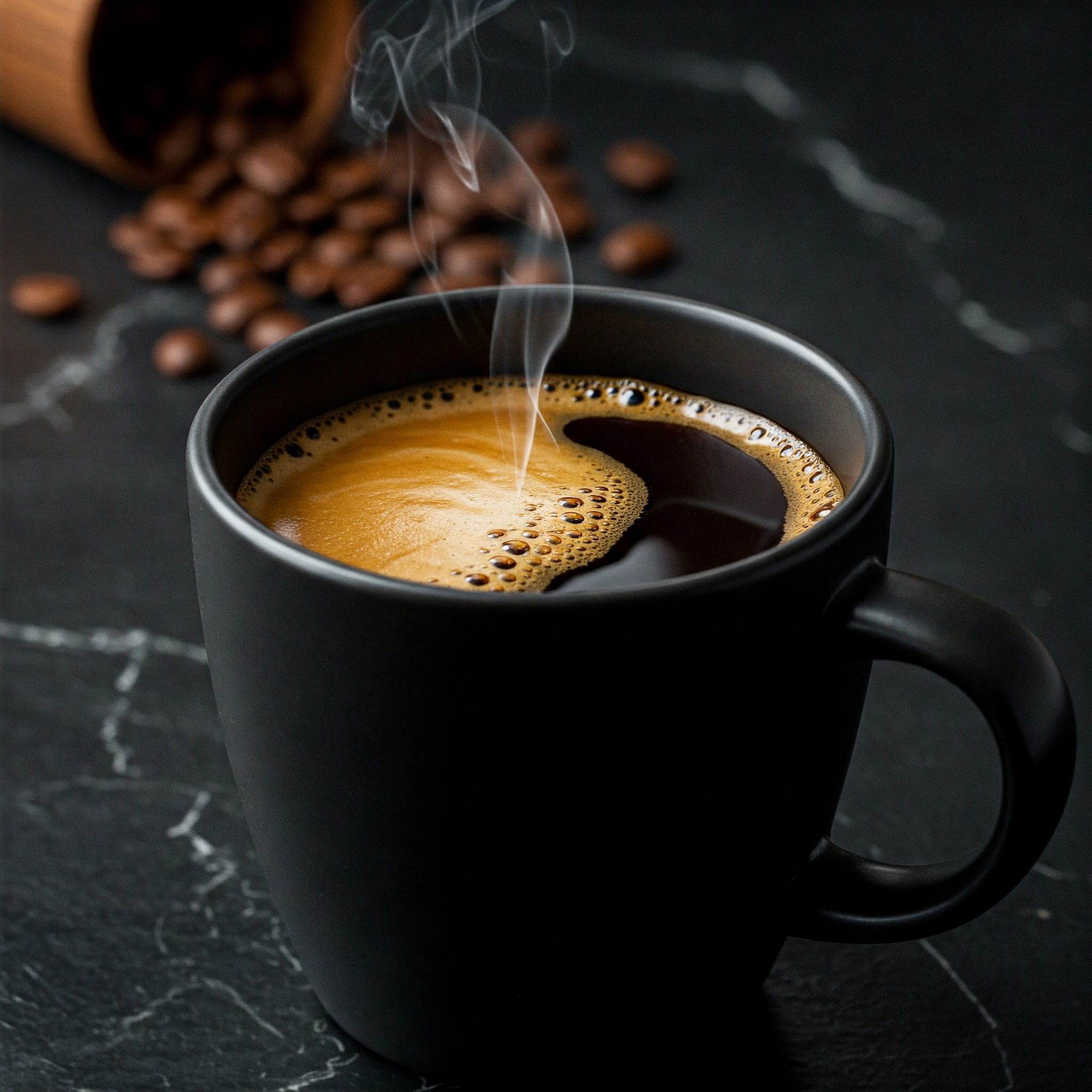 A cup of freshly brewed coffee